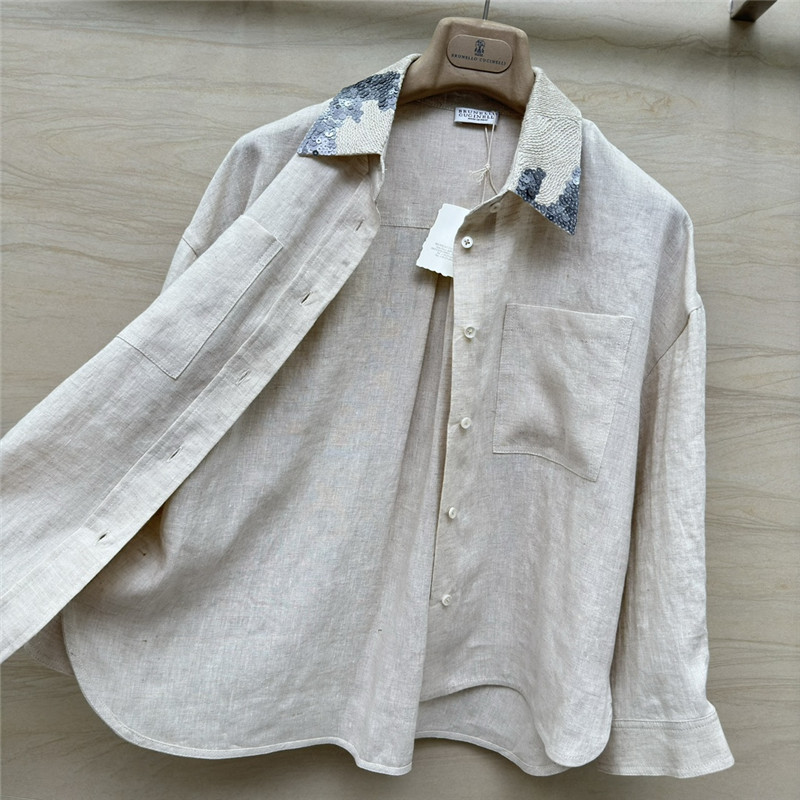 BC rope sequin collar linen shirt replica d&g clothing