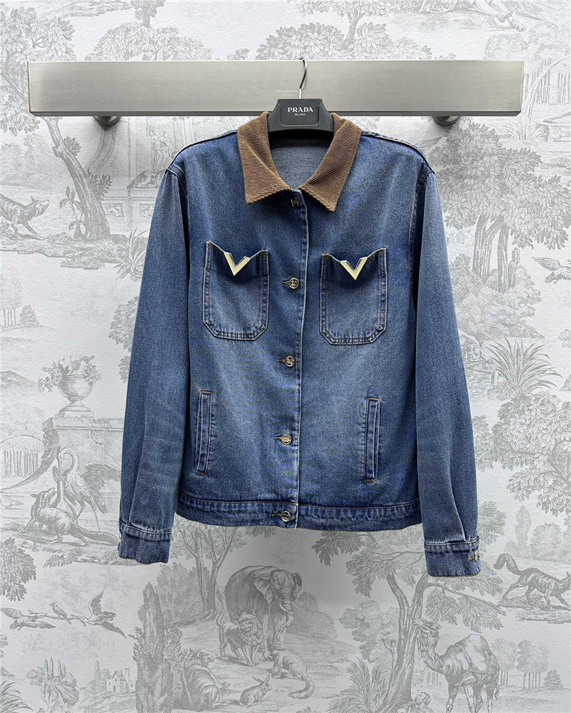 Va1e*ntin0 washed denim jacket replica d&g clothing