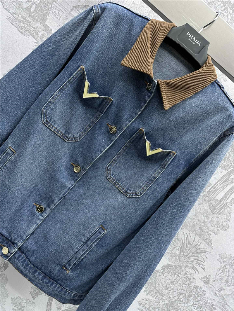 Va1e*ntin0 washed denim jacket replica d&g clothing