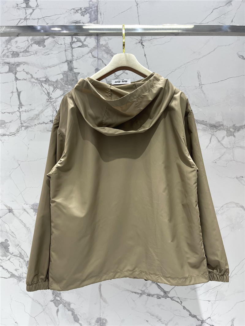 M1um1u zippered nylon sun protection jacket and skirt suit