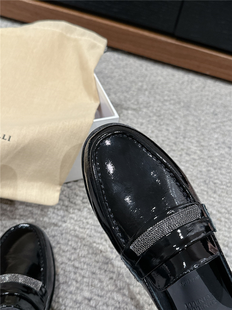 BC Black Patent Leather Flat Slides