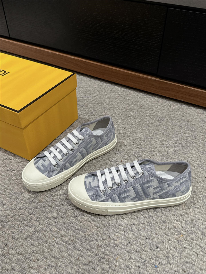 F**di ff lace-up canvas sneakers