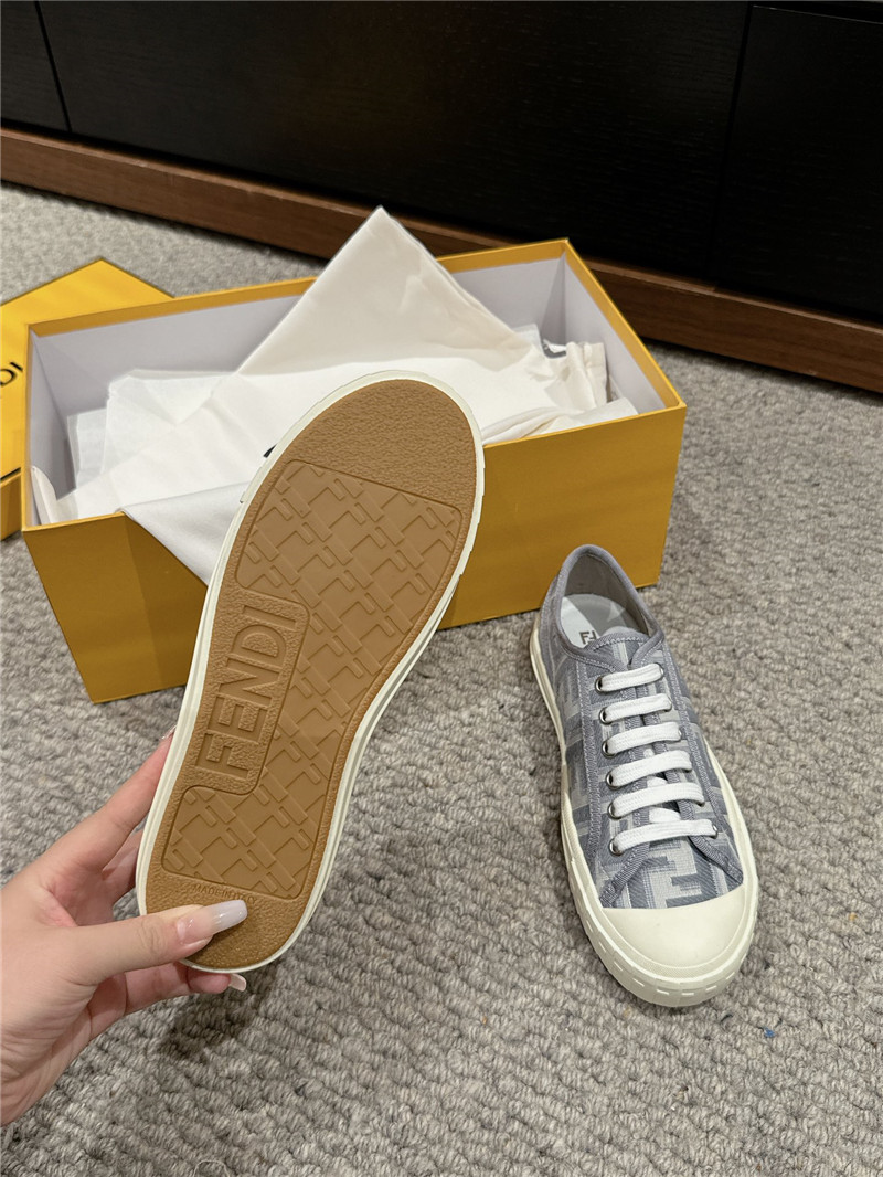 F**di ff lace-up canvas sneakers