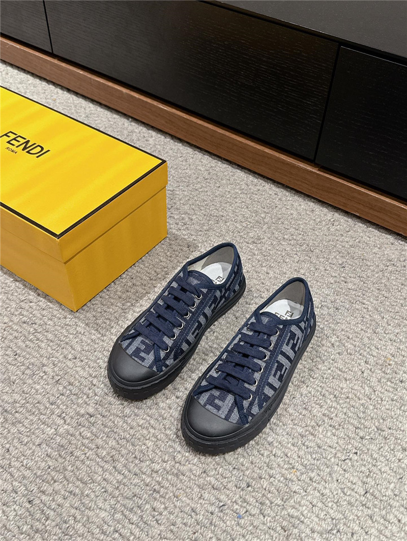 F**di ff lace-up canvas sneakers in blue