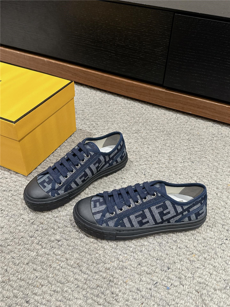 F**di ff lace-up canvas sneakers in blue