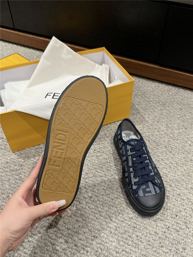 F**di ff lace-up canvas sneakers in blue