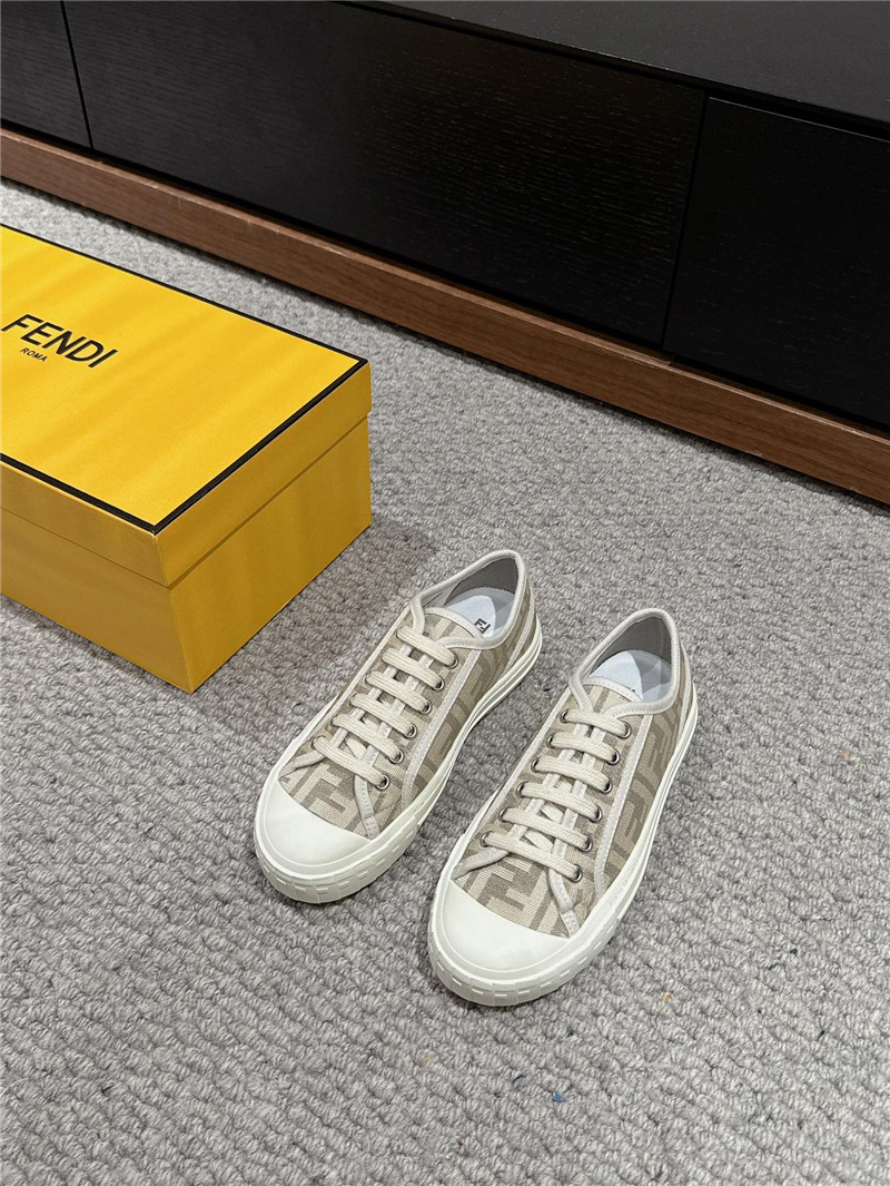 F**di ff women’s lace-up canvas sneakers