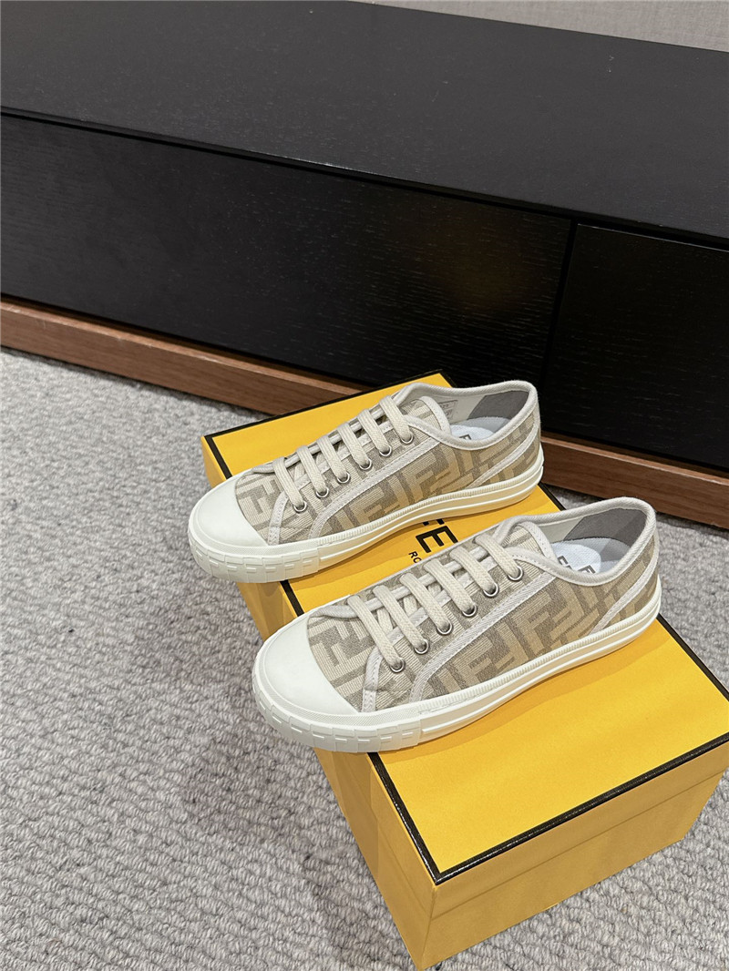 F**di ff women’s lace-up canvas sneakers