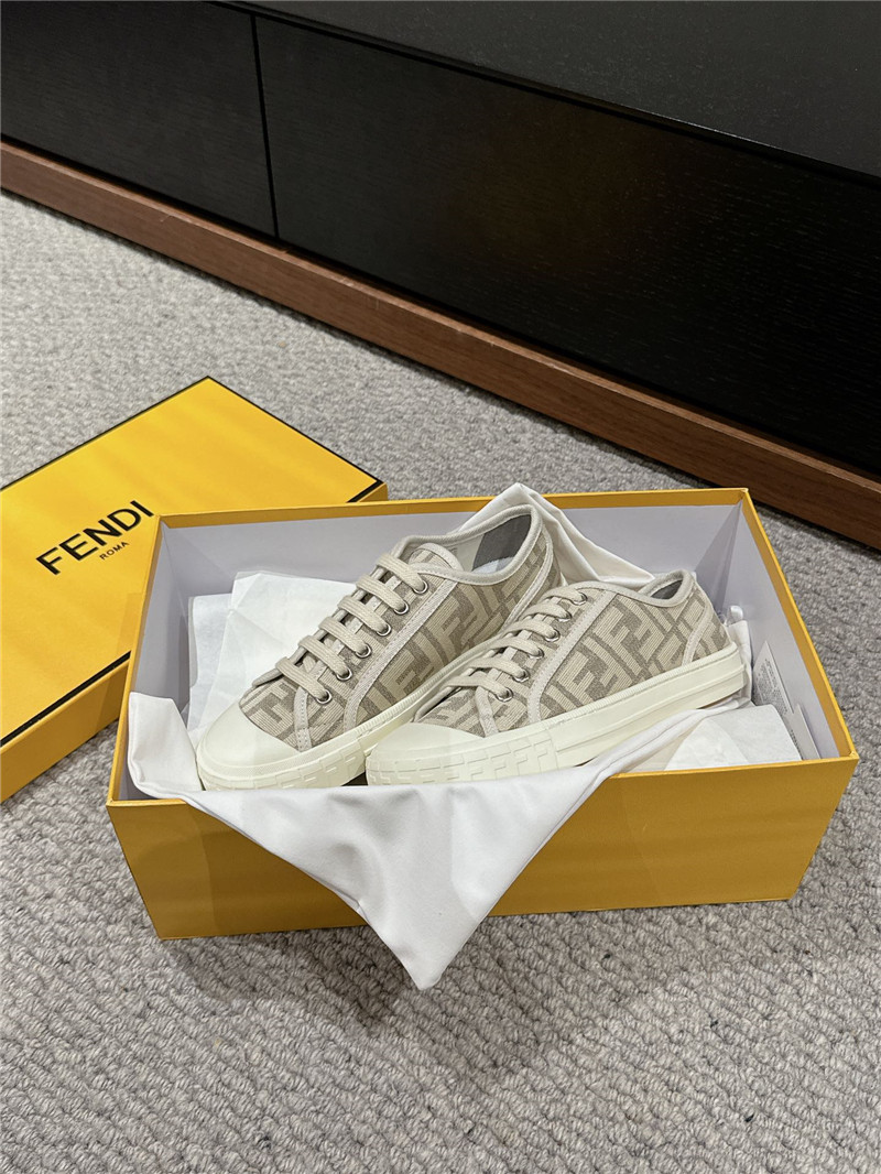 F**di ff women’s lace-up canvas sneakers