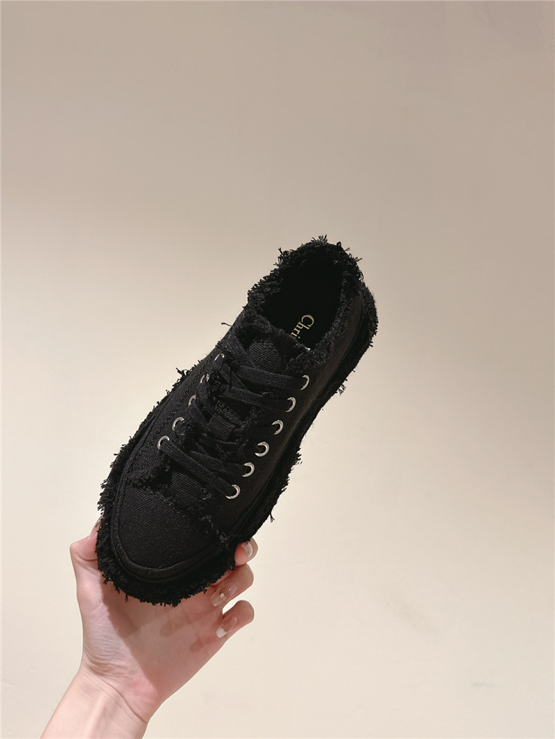 D10r ff black lace-up canvas sneakers