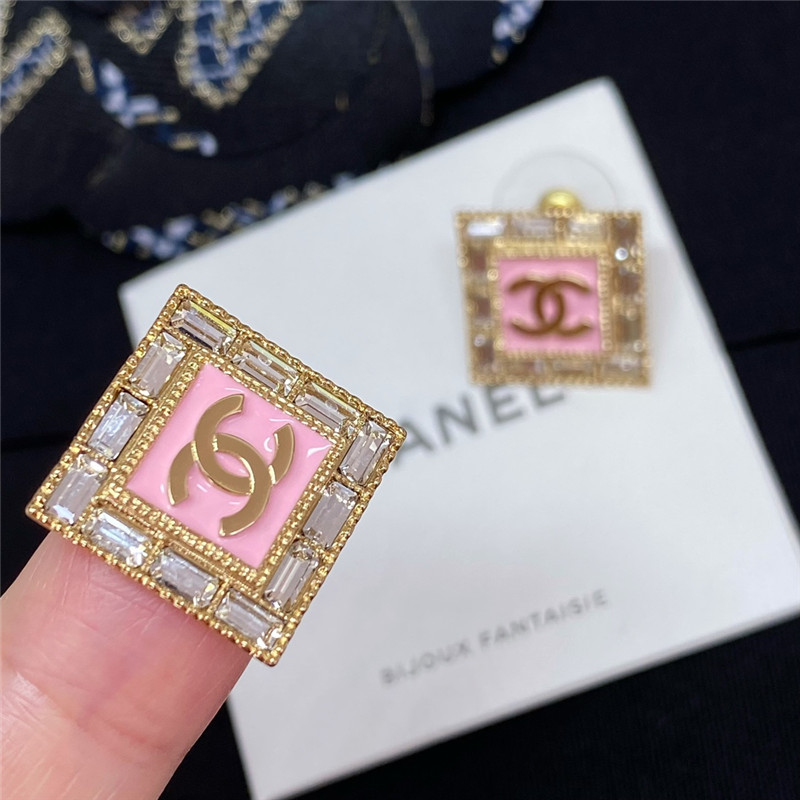 Ch**el pink square earrings
