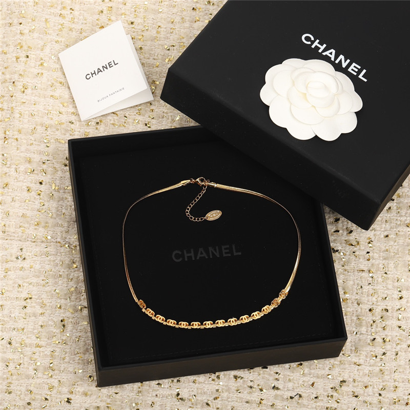 Ch**el gold c snake bone chain bracelet