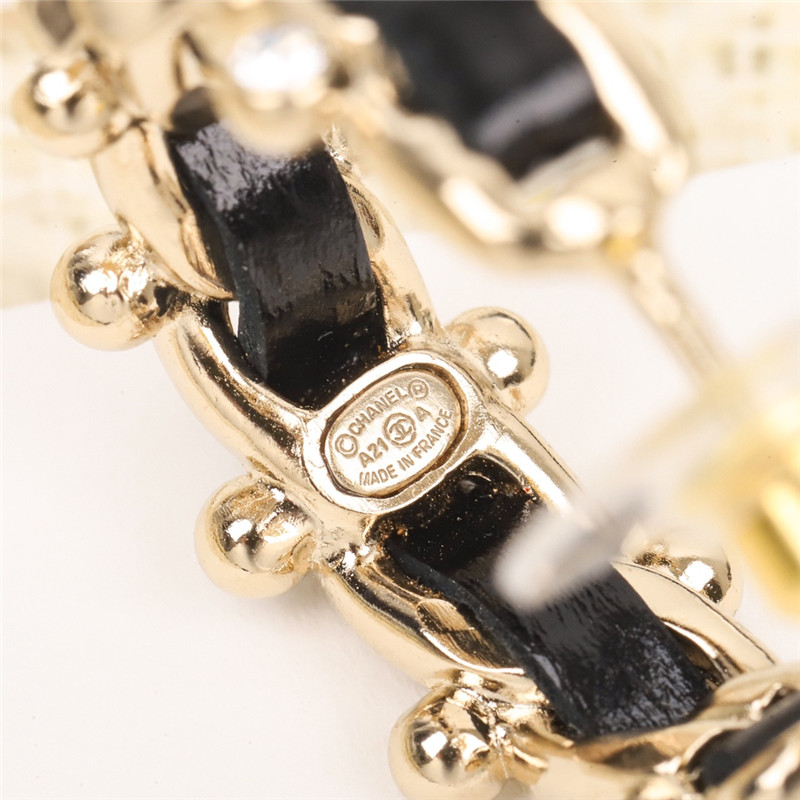 Ch**el handmade leather earrings