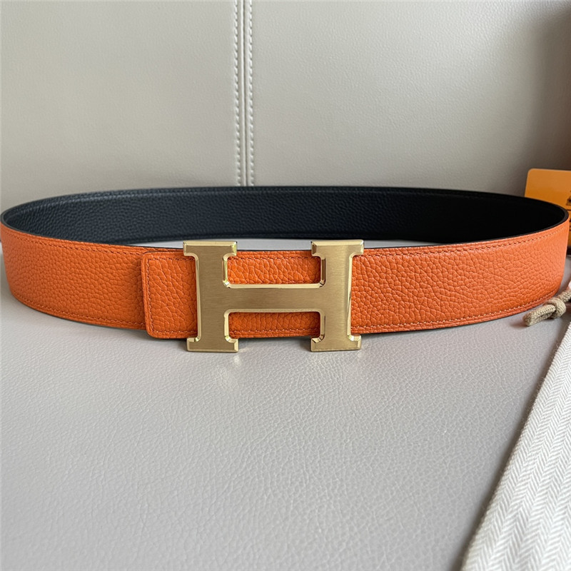 H**me5 pebbled cow leather with plain bottom belt