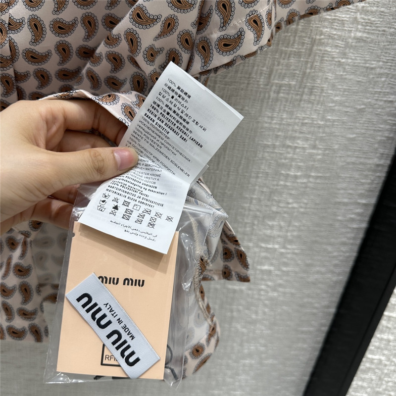 M1um1u paisley pattern shirt suit replica clothes