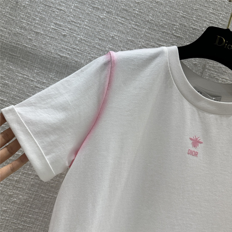 D10r pink bee logo velvet printed t-shirt replica clothing