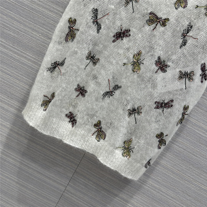 D10r mohair embroidered knitted vest small inner layer