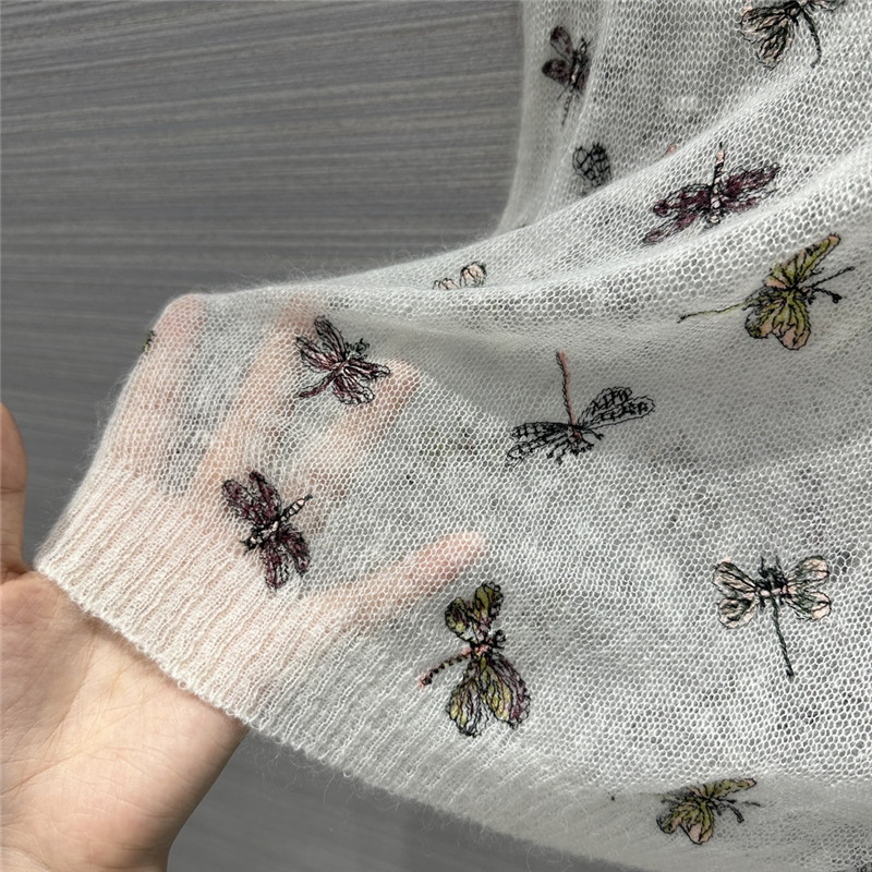 D10r mohair embroidered knitted vest small inner layer