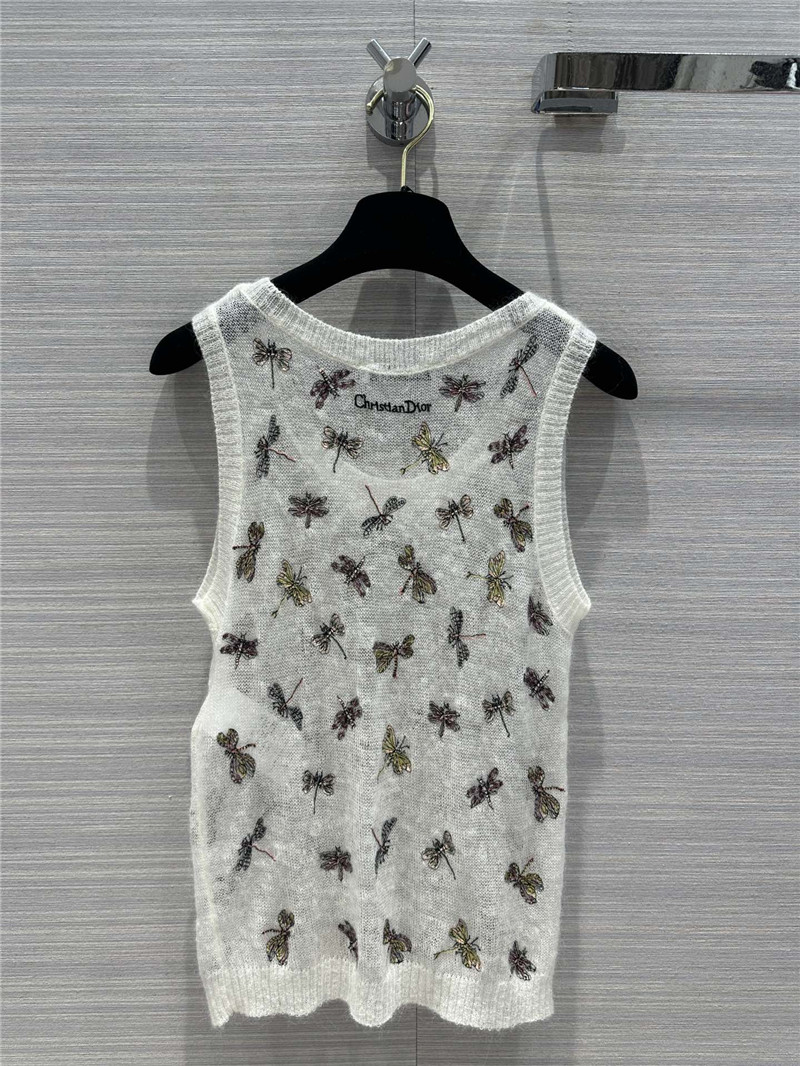 D10r mohair embroidered knitted vest small inner layer