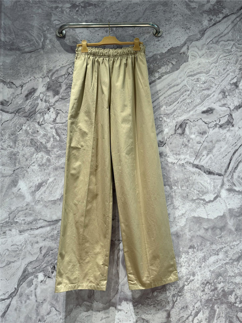 Pra*a custom dyed khaki elastic waist trousers replica clothing