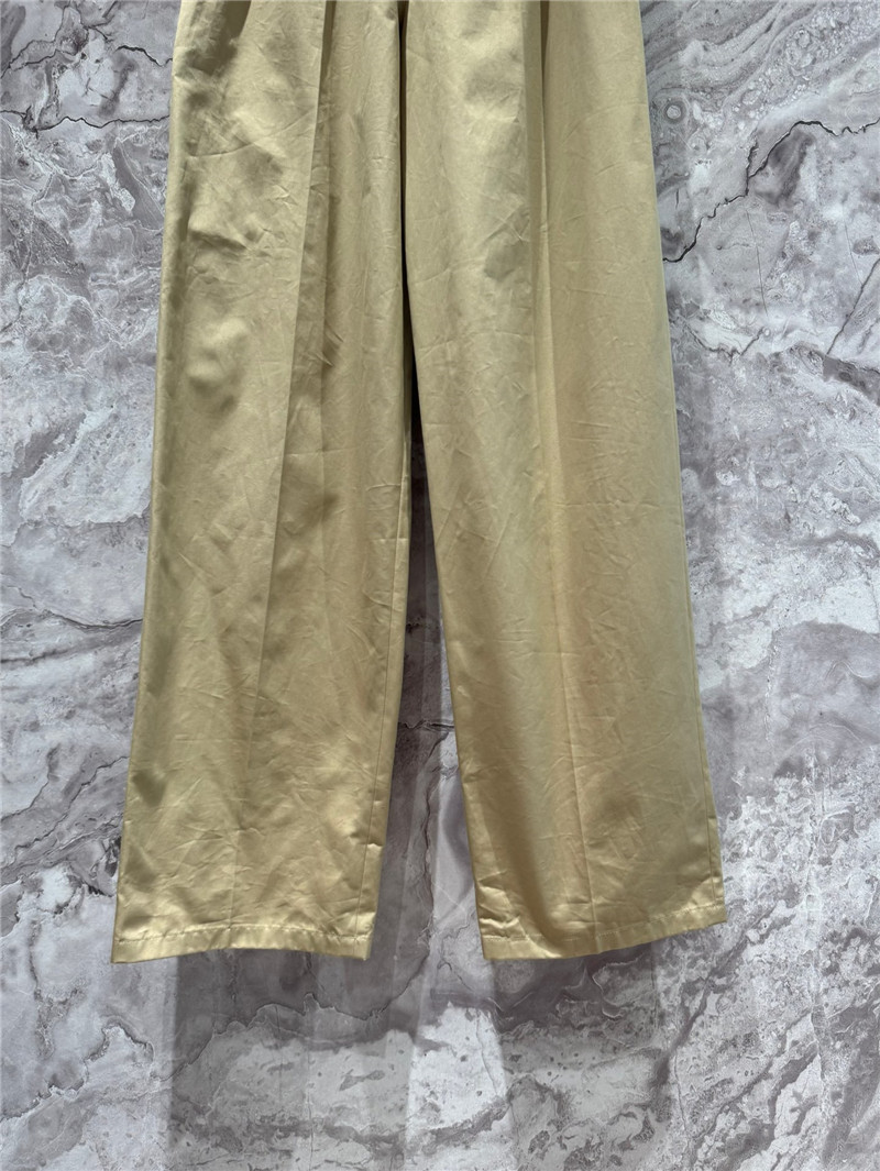 Pra*a custom dyed khaki elastic waist trousers replica clothing
