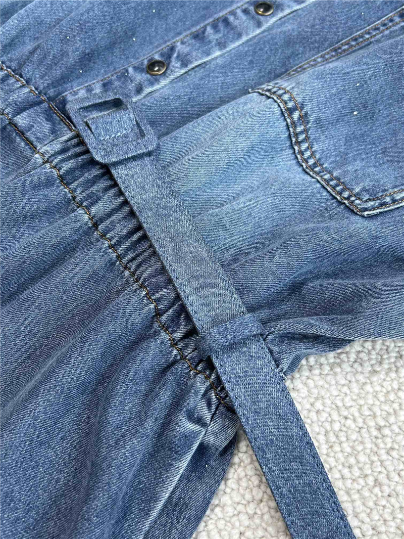 BC soft denim elastic waist short sleeve dress replicas clothes