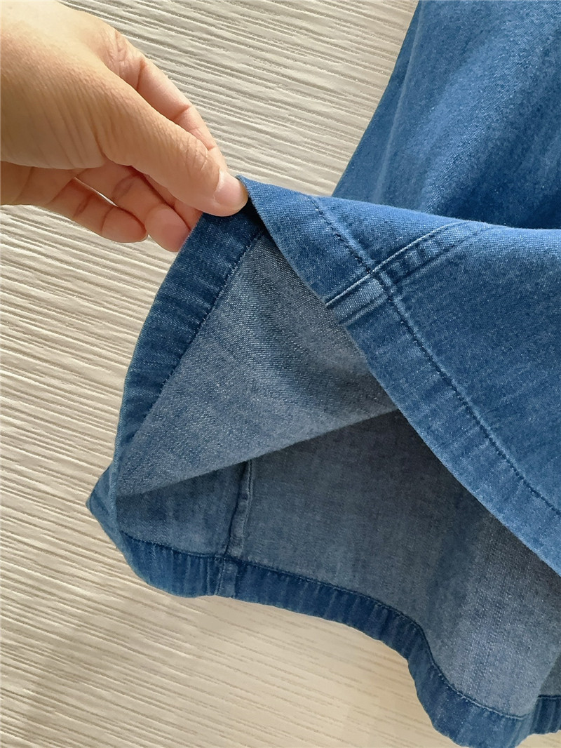 Pra*a mid-century style denim shirt dress replica clothes