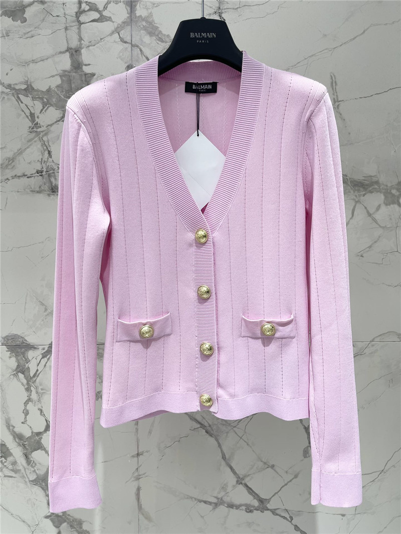 Balmain metal buckle V-neck long-sleeved replicas clothes