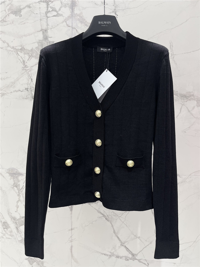 Balmain metal buckle V-neck long-sleeved replicas clothes