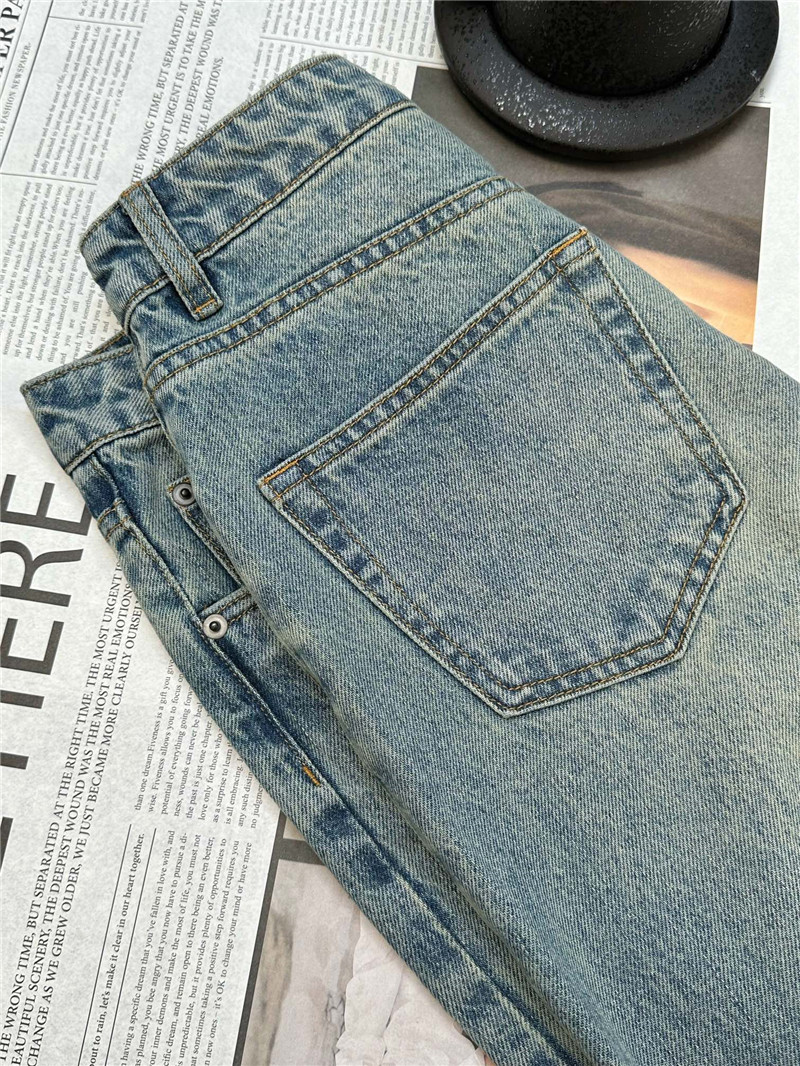 Pra*a triangle washed jeans replicas clothes