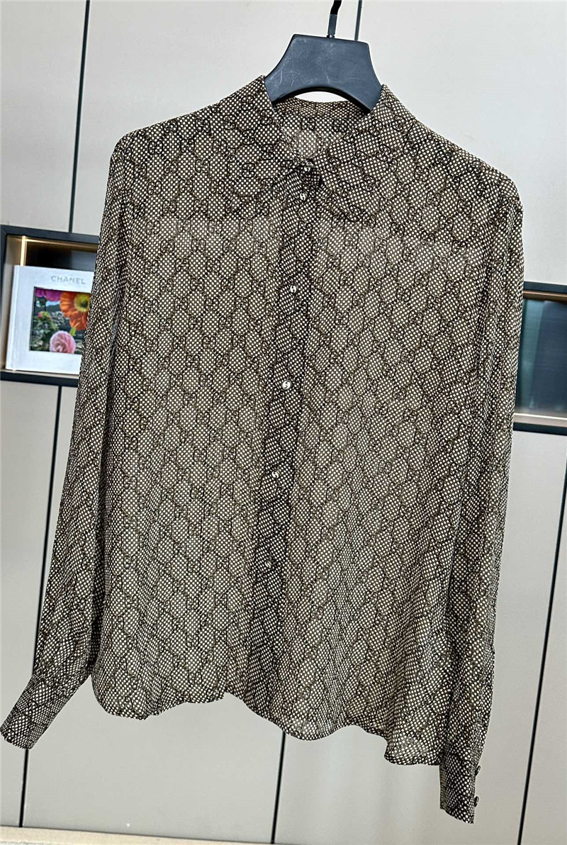 Gucci silk jacquard shirt replicas clothes