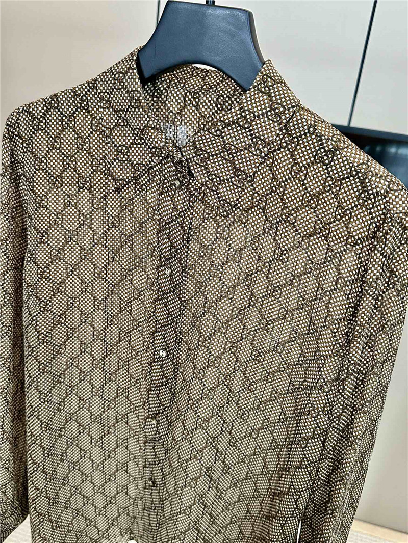Gucci silk jacquard shirt replicas clothes