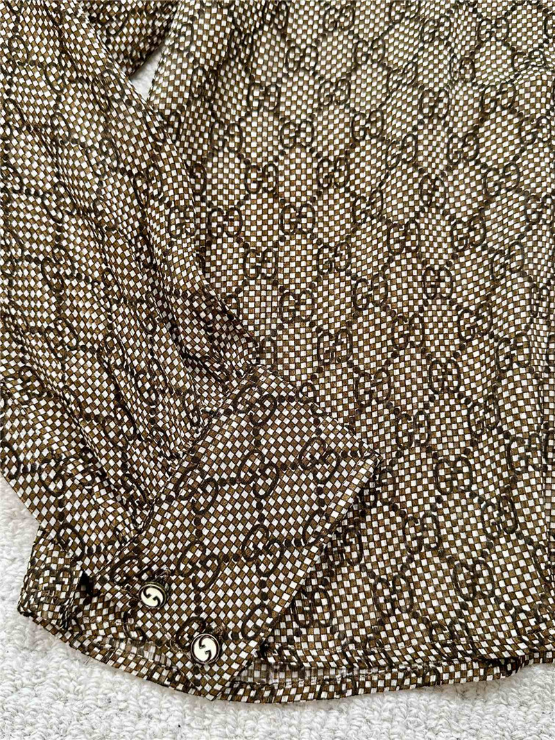 Gucci silk jacquard shirt replicas clothes