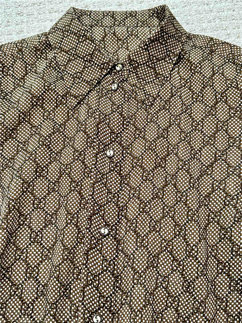 Gucci silk jacquard shirt replicas clothes