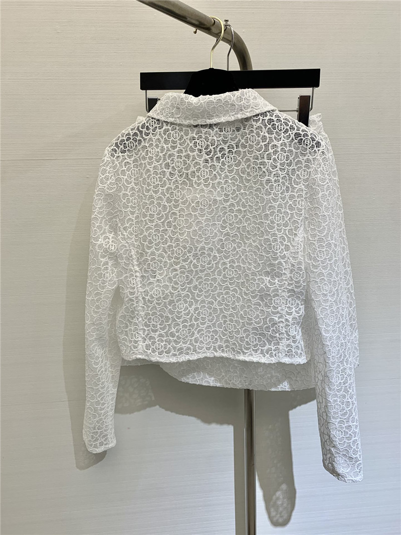 Ch**el hollow camellia cardigan in white