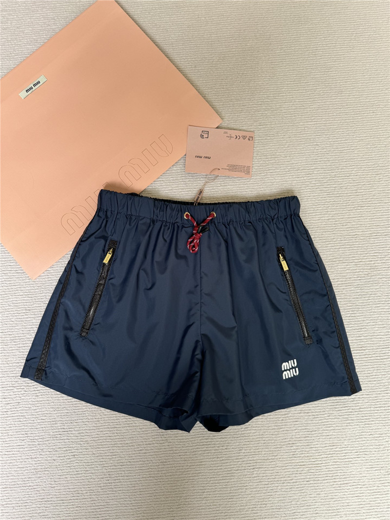 M1um1u nylon jacket + high waist shorts replica clothing