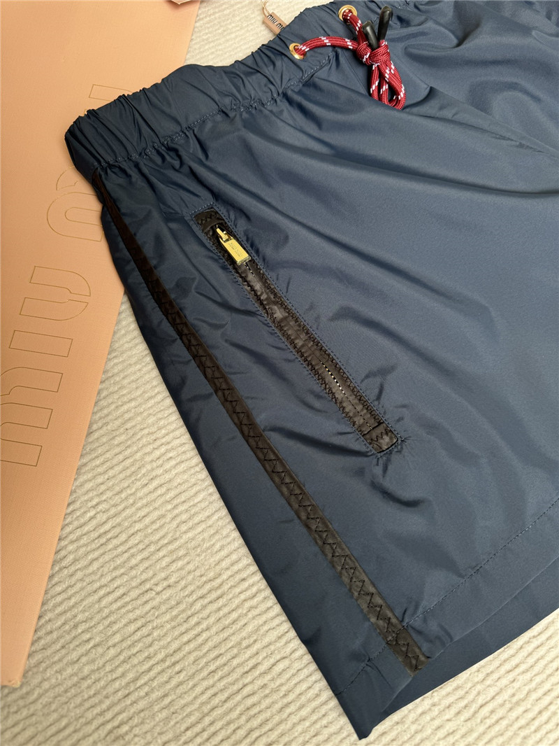 M1um1u nylon jacket + high waist shorts replica clothing