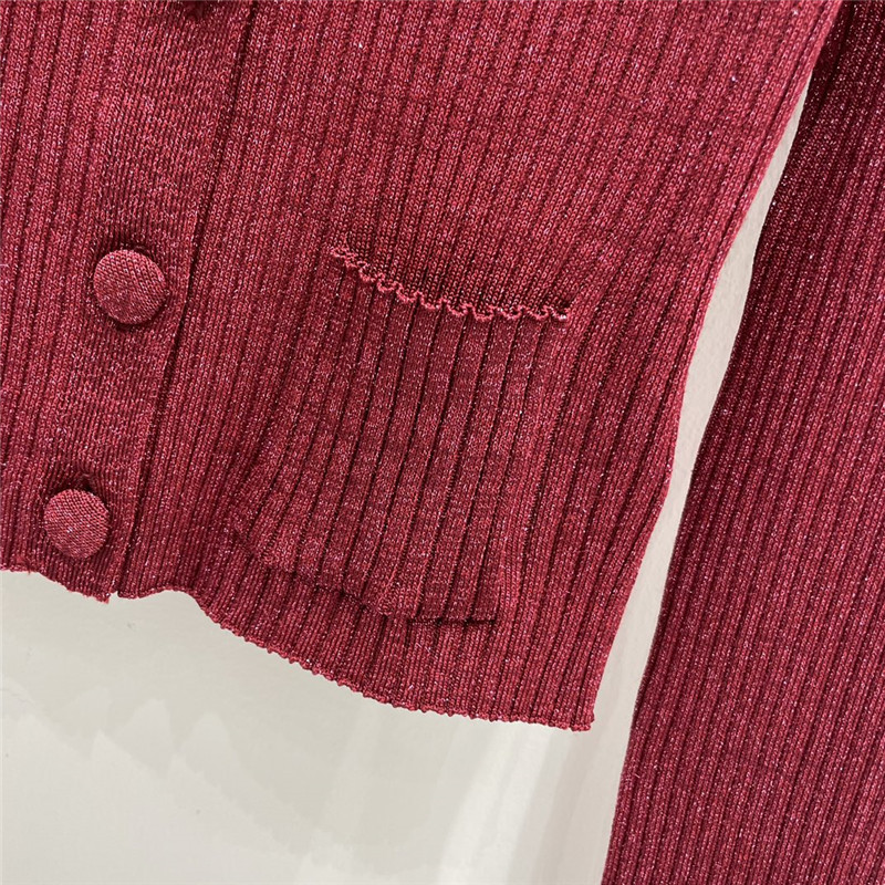Gvc*1 round neck slim cardigan in red