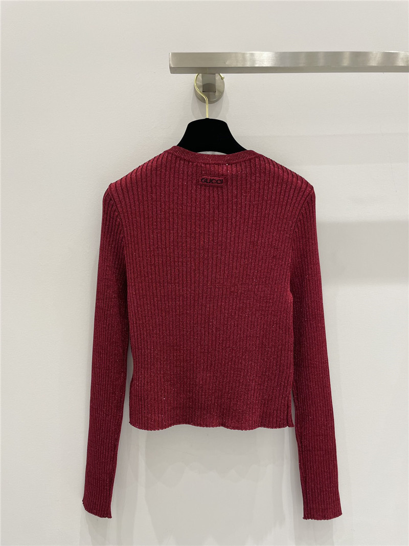 Gvc*1 round neck slim cardigan in red