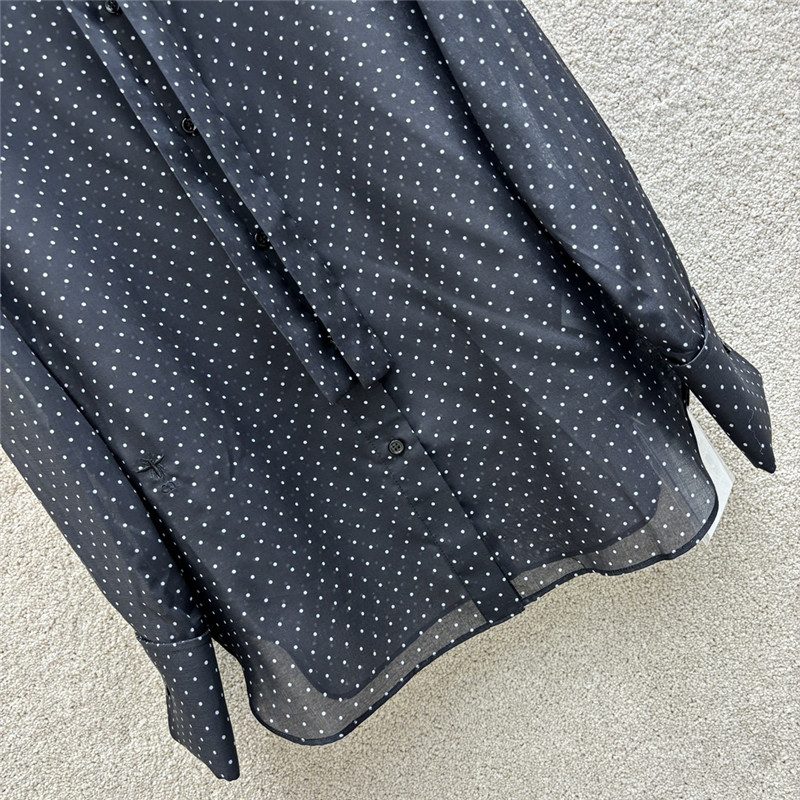 D10r retro polka dot lace-up shirt replica d&g clothing