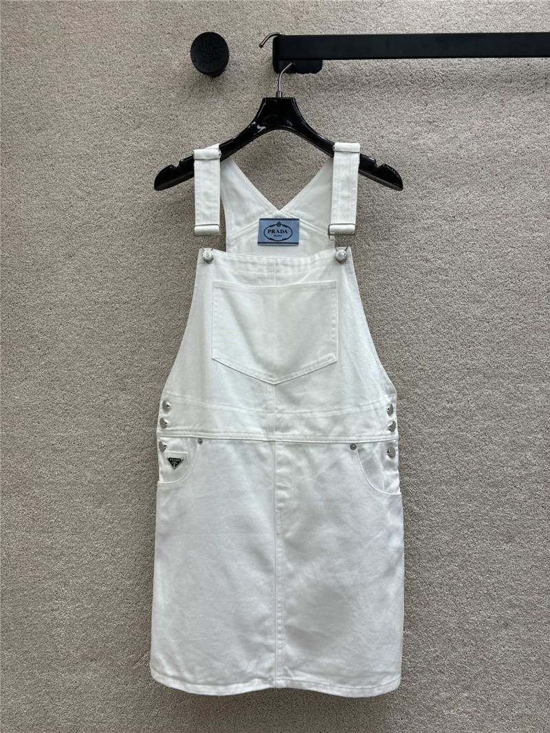 Pra*a denim suspender skirt replica d&g clothing