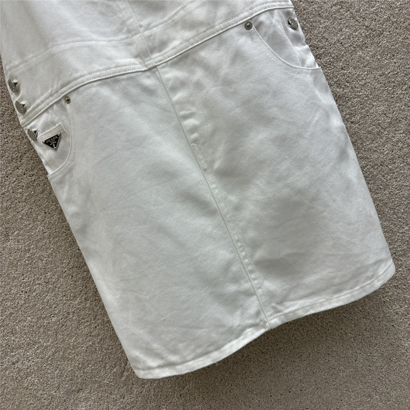 Pra*a denim suspender skirt replica d&g clothing