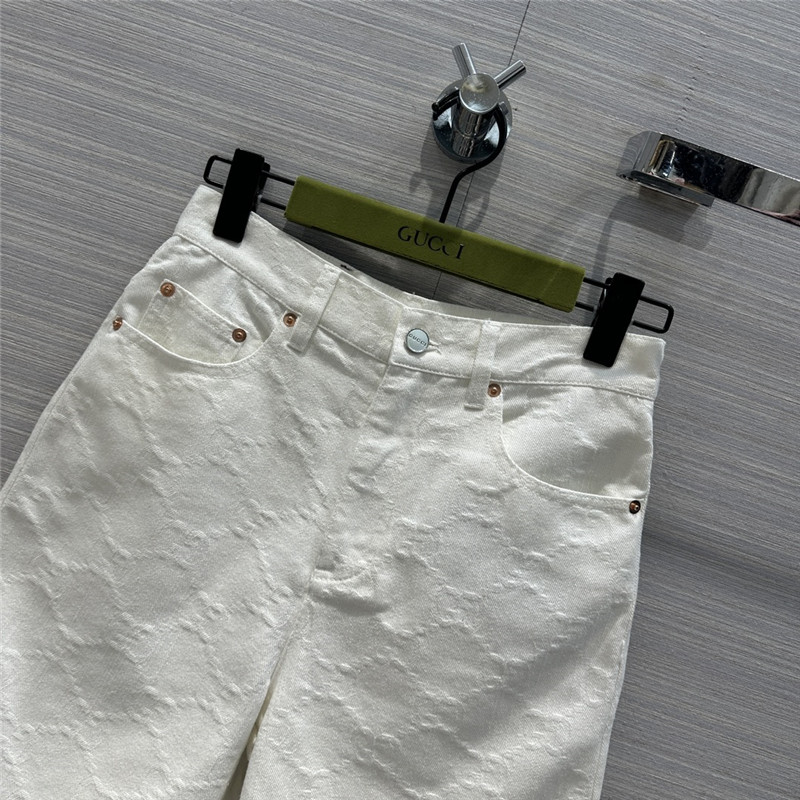 Gvc*1 jacquard white denim shorts replica designer clothes