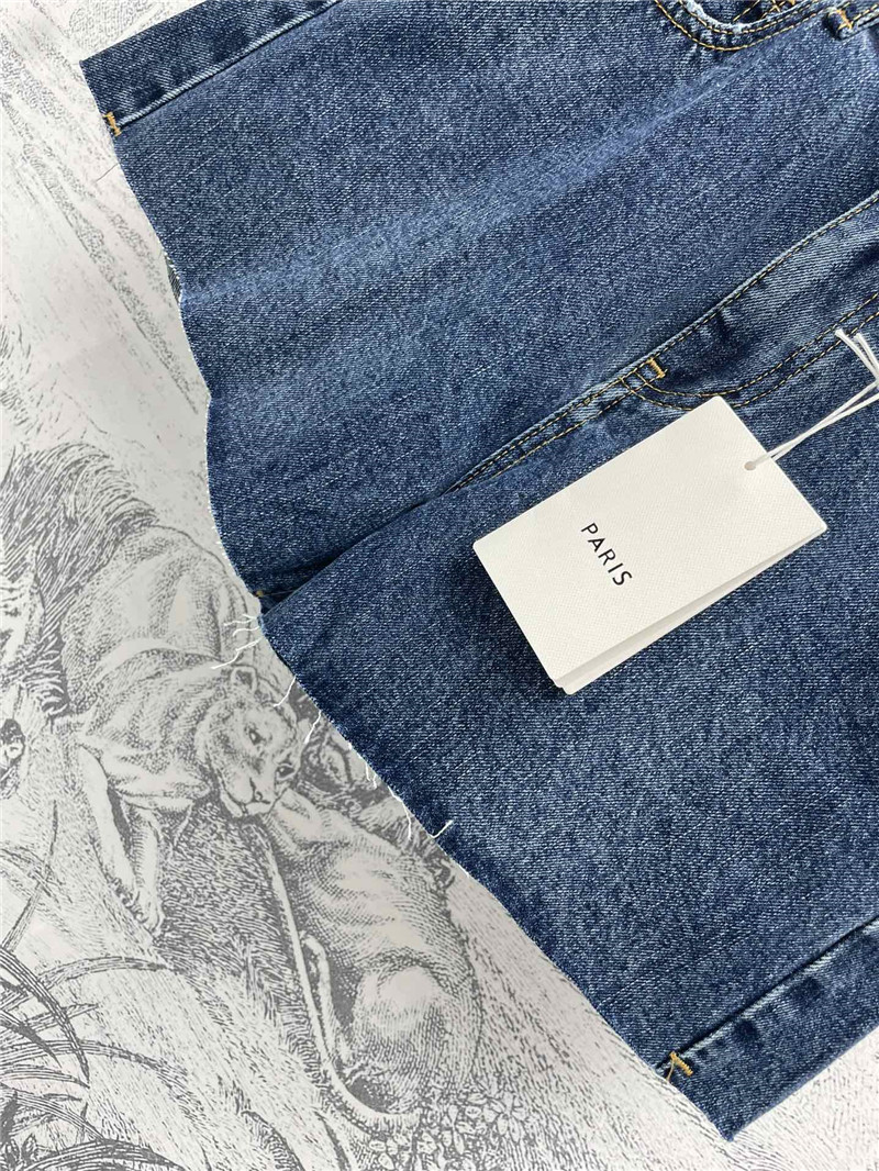 Ce1i*e arc de triomphe belt denim shorts replica clothing