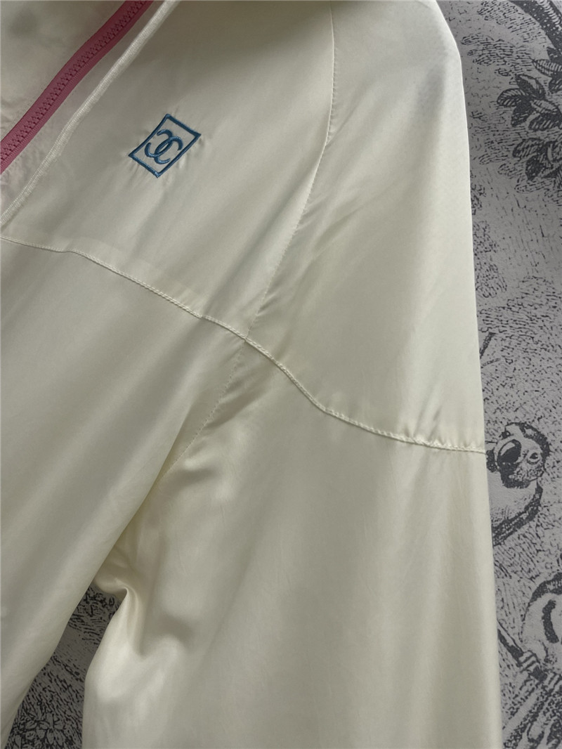 Ch**el letter embroidered hooded jacket replica clothes