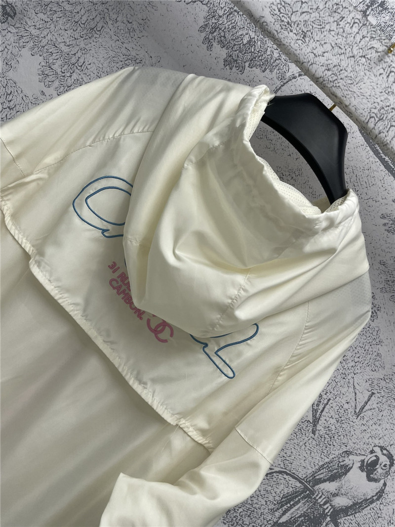 Ch**el letter embroidered hooded jacket replica clothes