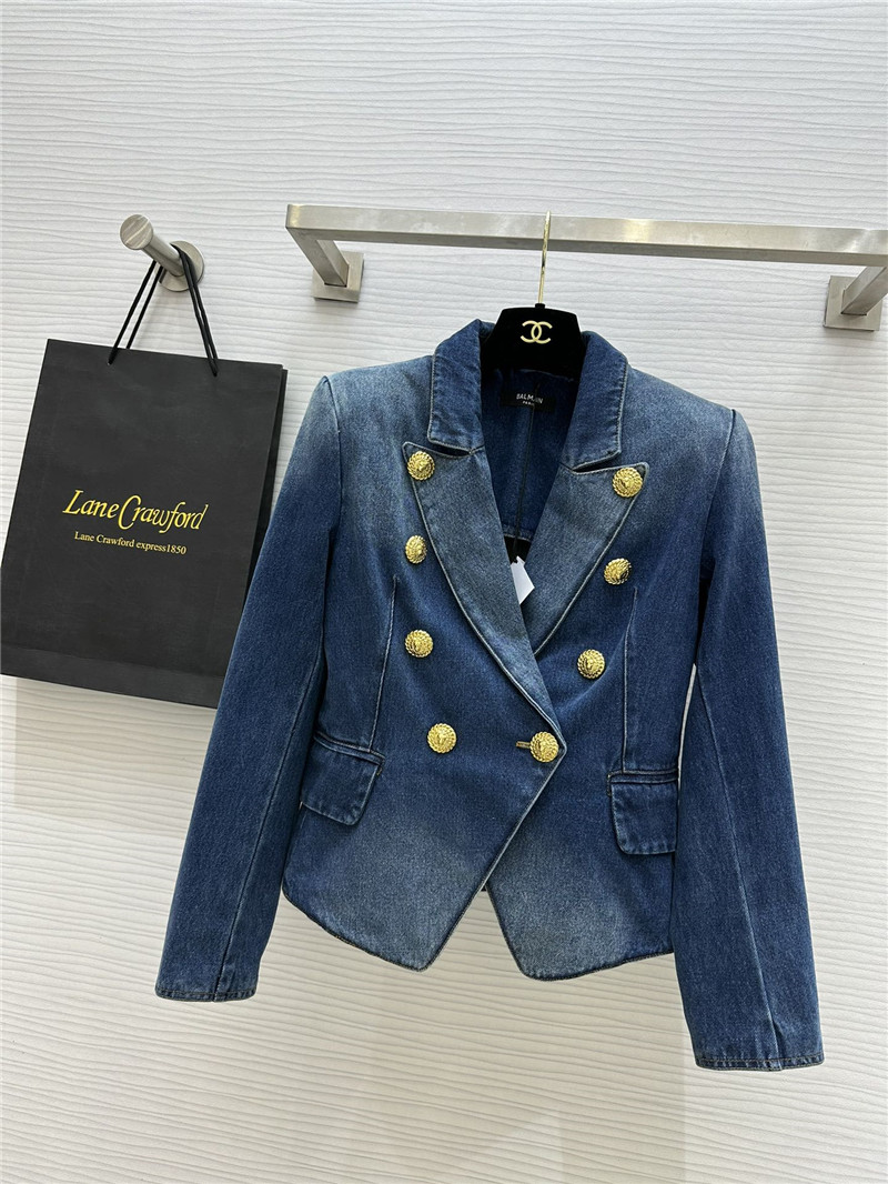 Balmain metal buckle element denim jacket replicas clothes