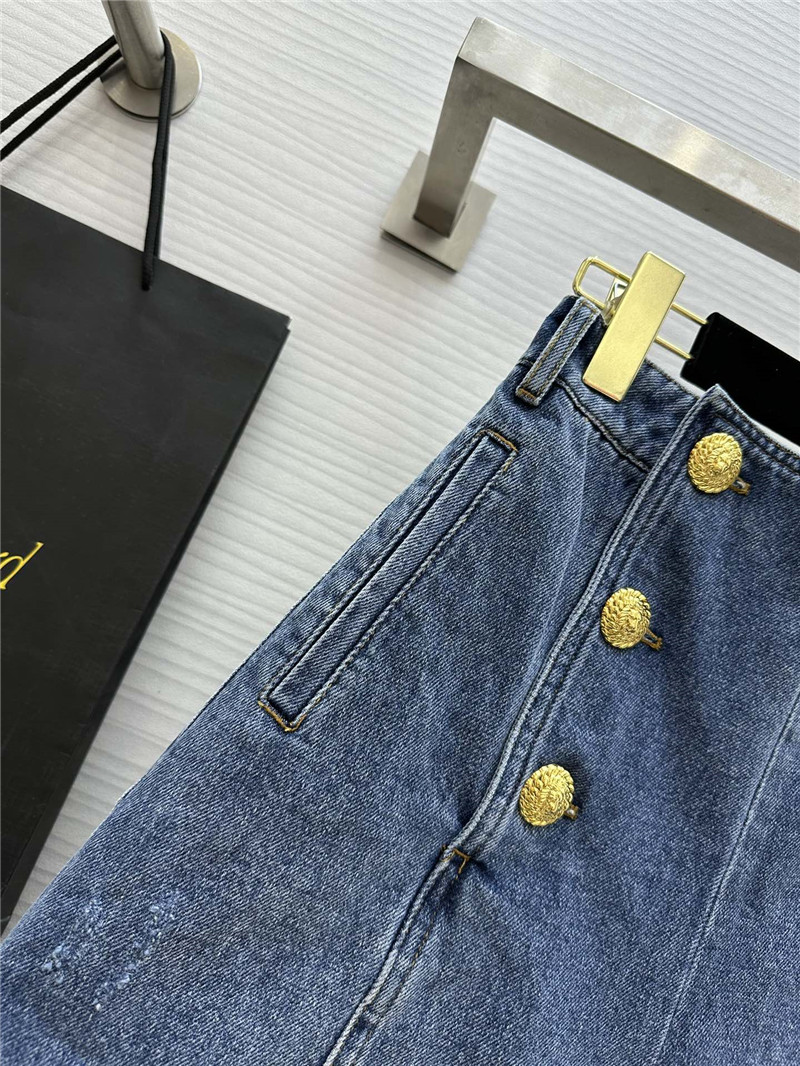 Balmain metal buckle denim shorts replica clothing