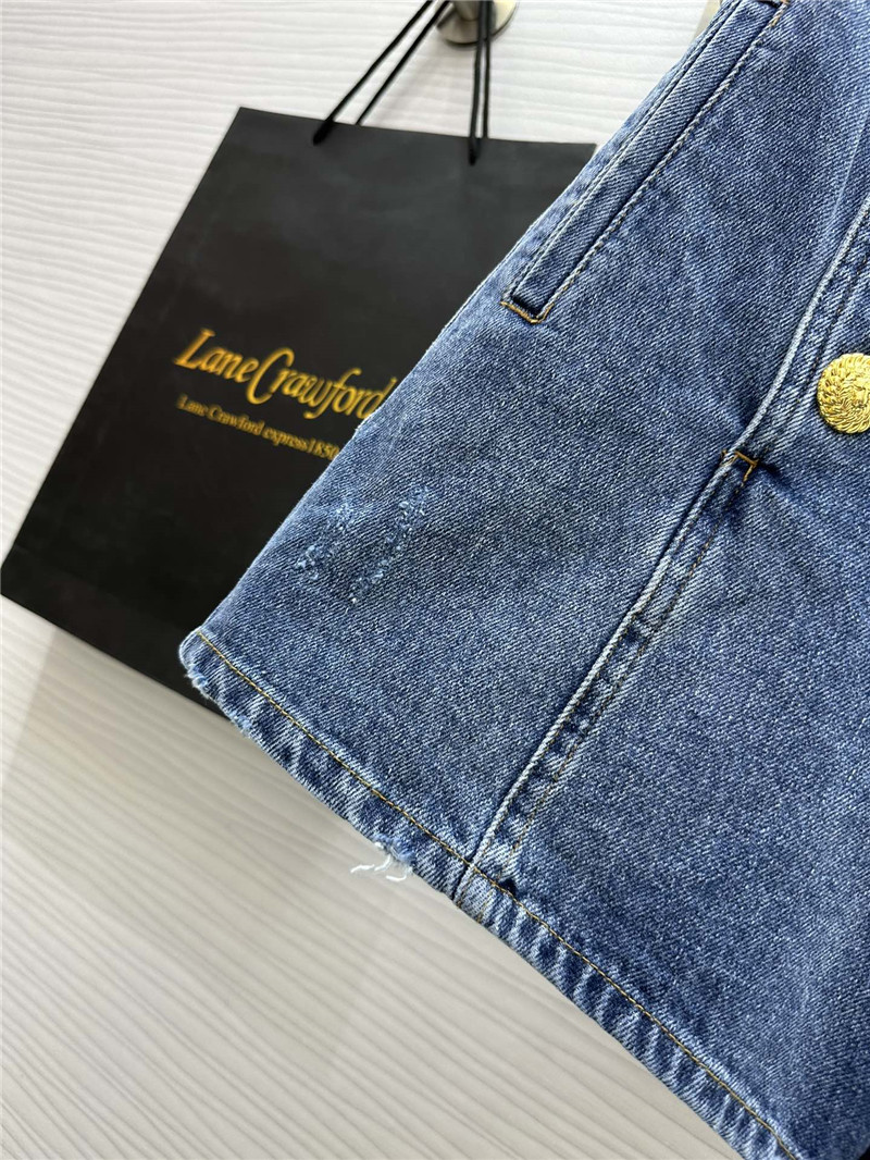 Balmain metal buckle denim shorts replica clothing