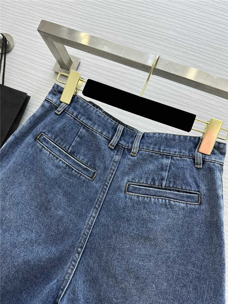 Balmain metal buckle denim shorts replica clothing